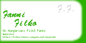 fanni filko business card