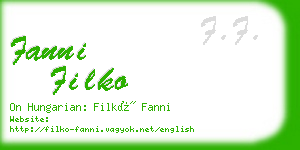 fanni filko business card